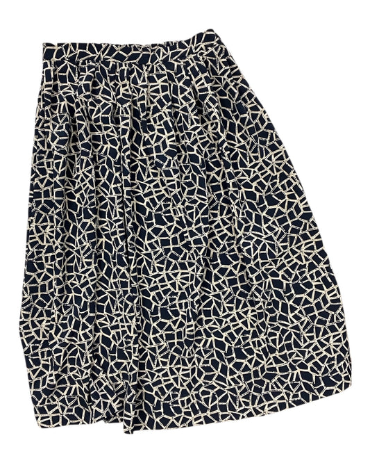 Skirt Midi By Leslie Fay In Black & Gold, Size:L