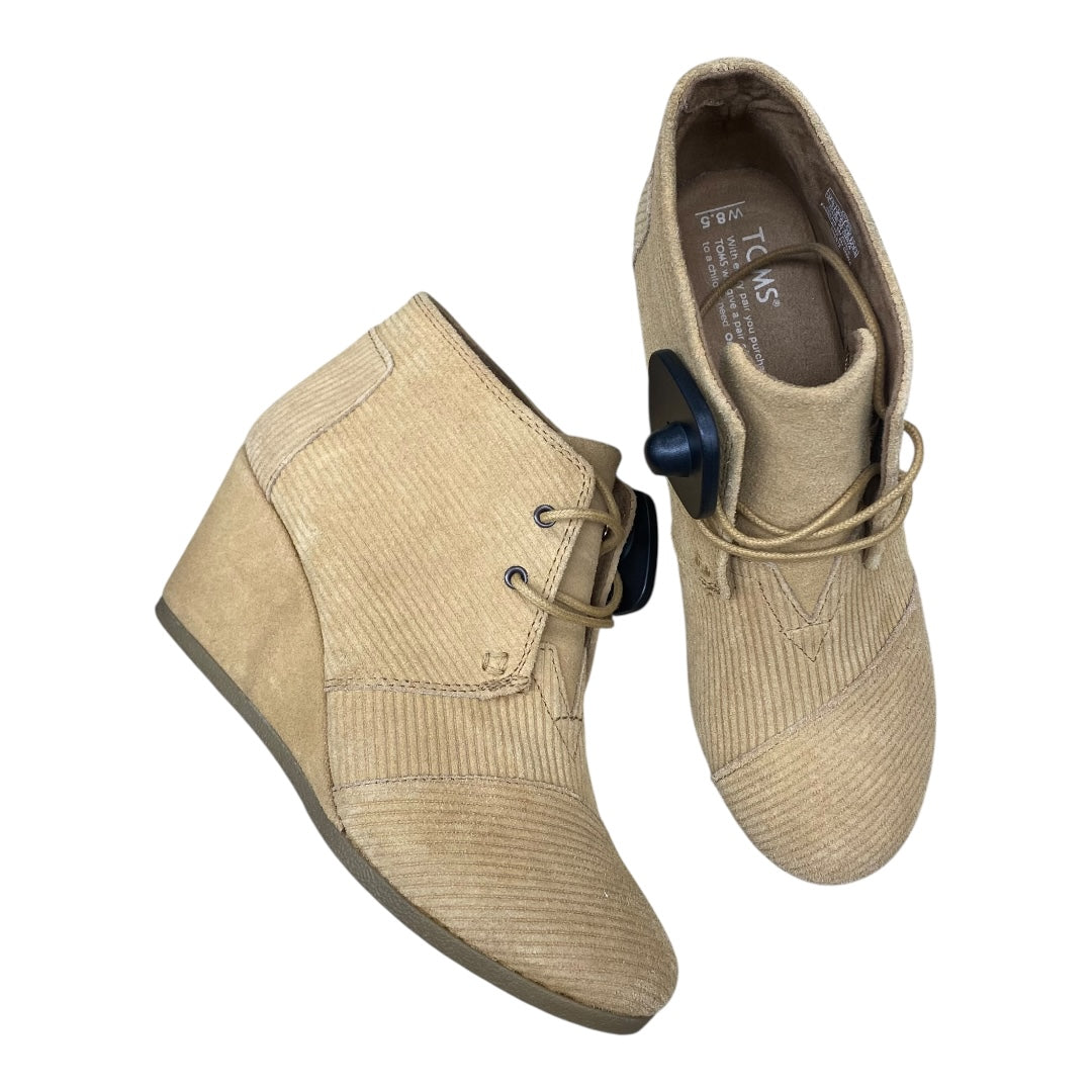Boots Ankle Heels By Toms In Beige, Size:8.5