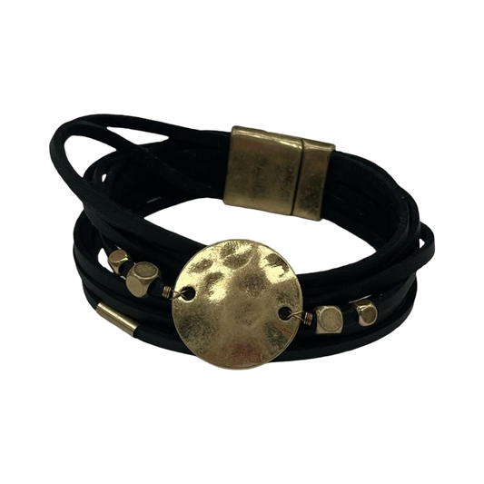Bracelet Other By Clothes Mentor In Black & Gold