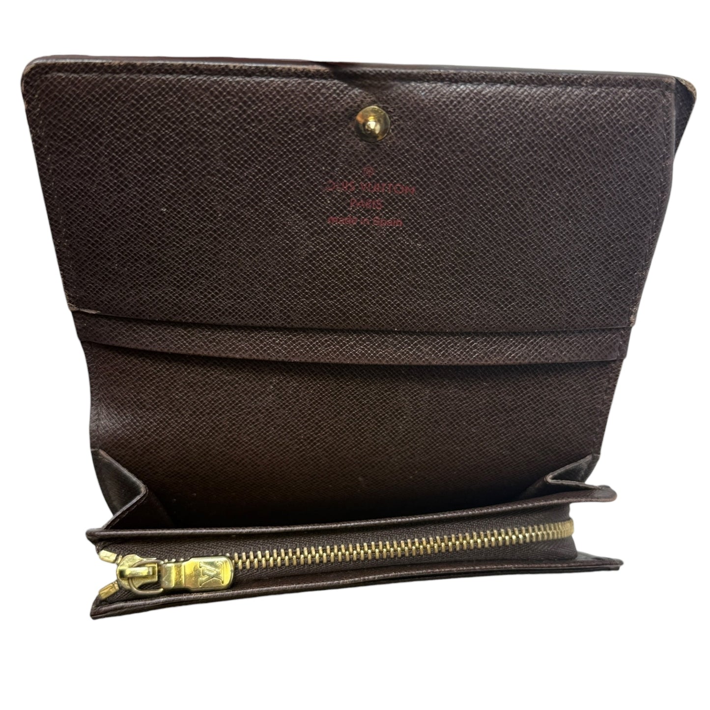 Damier Ebene Porte-Monnaie Tresor Wallet Luxury Designer By Louis Vuitton, Size: Large