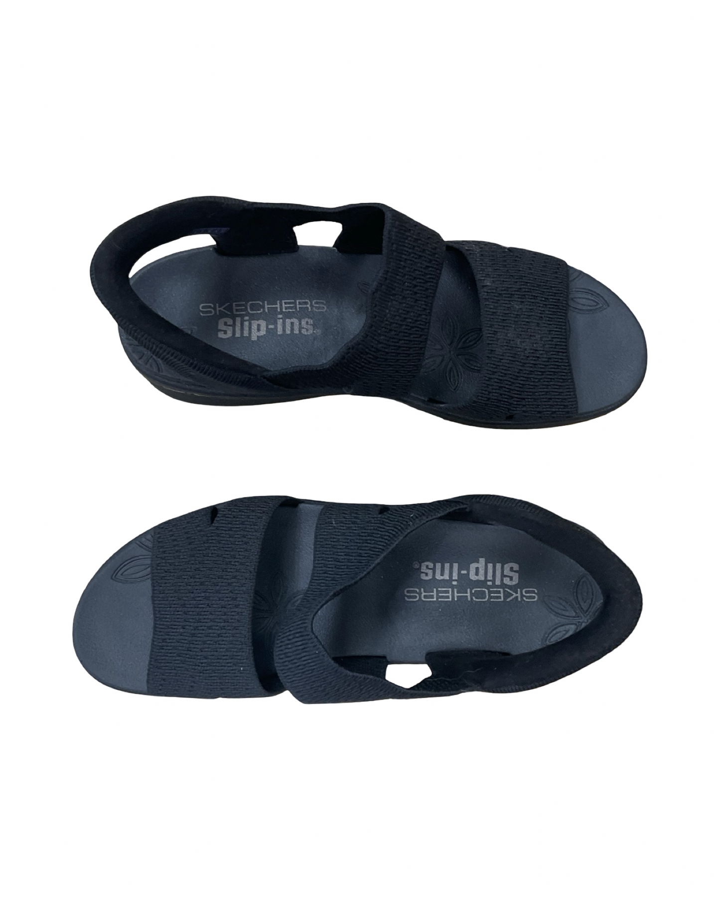 Sandals Heels Wedge By Skechers In Black, Size:9