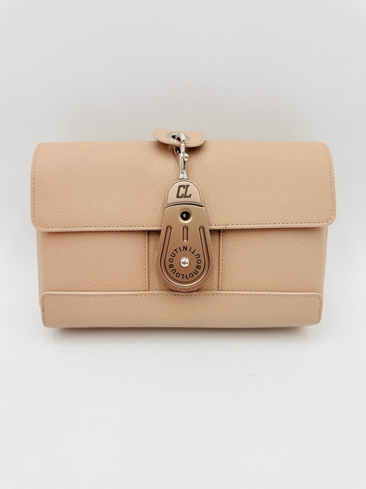 Crossbody Luxury Designer By Christian Louboutin In Beige, Size:Medium