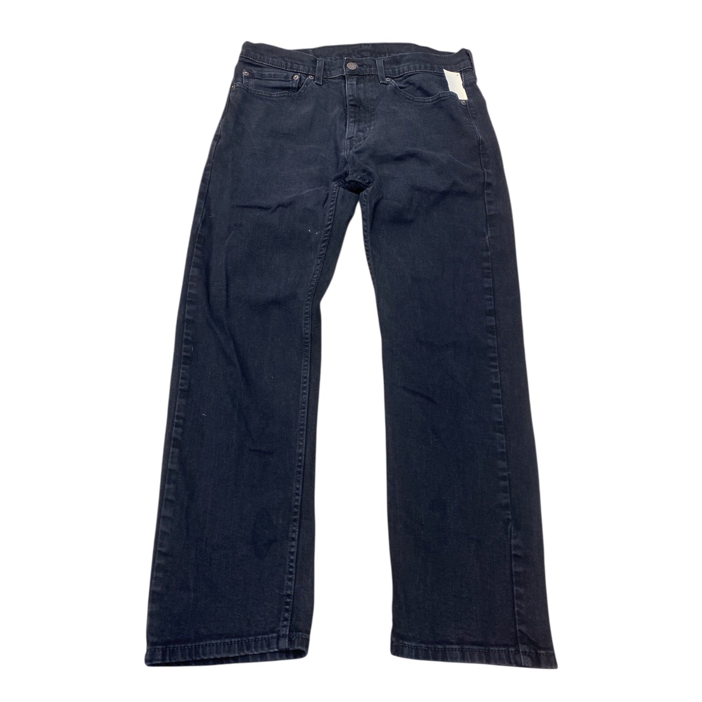 Jeans Straight By Levis In Black Denim, Size:18