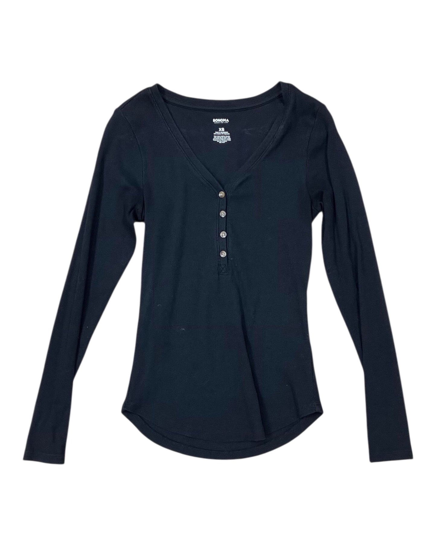 Top Ls By Sonoma In Black, Size:Xs
