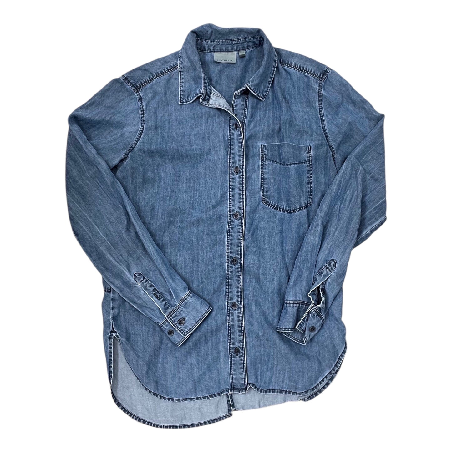 Blouse Ls By Athleta In Blue Denim, Size:Xs