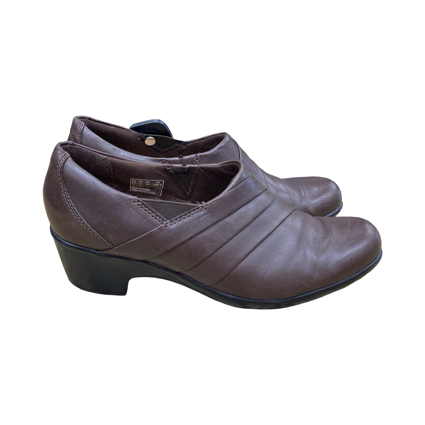 Shoes Heels Block By Clarks In Brown, Size:9