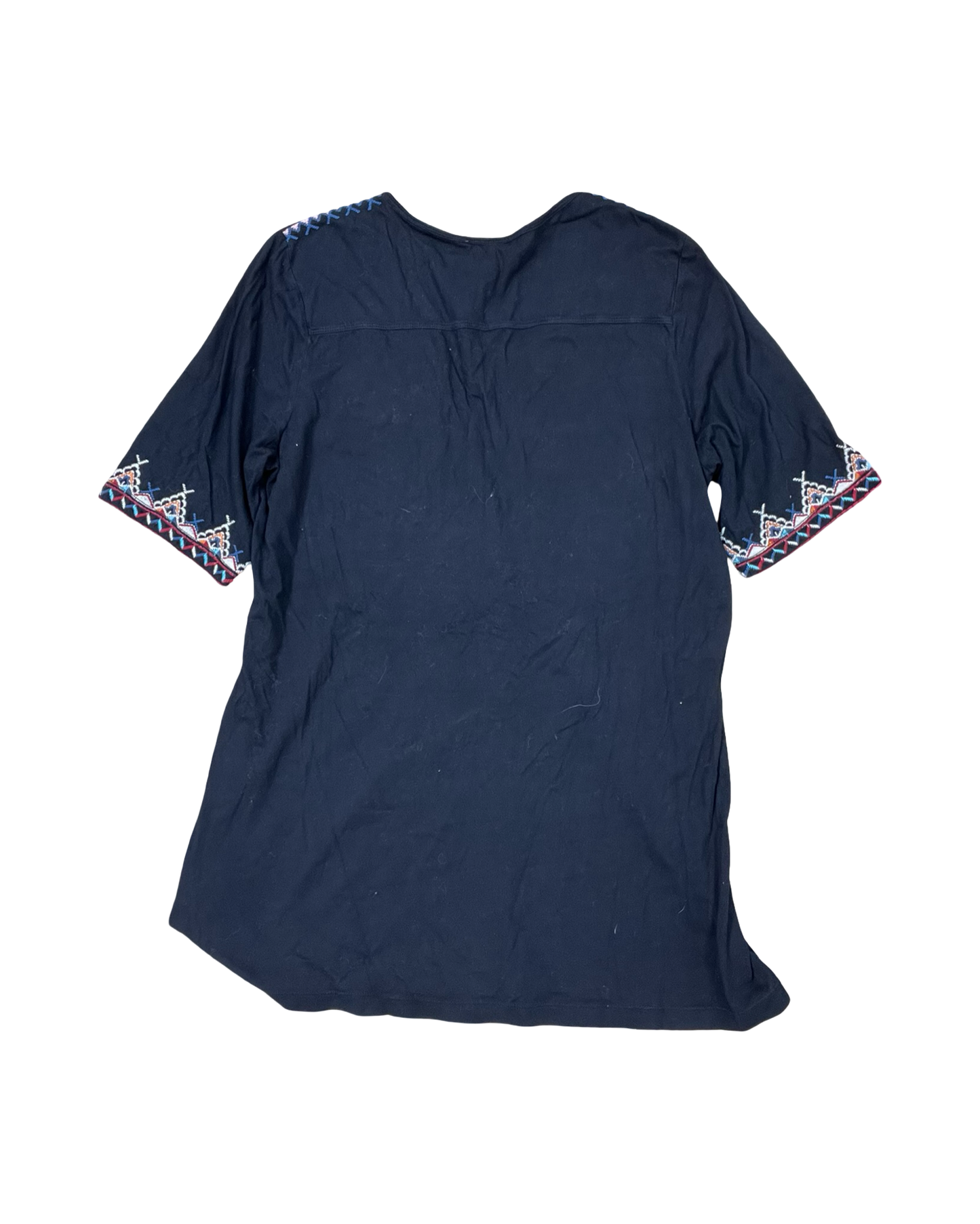 Top Ss Designer By Johnny Was In Black & Blue, Size:L
