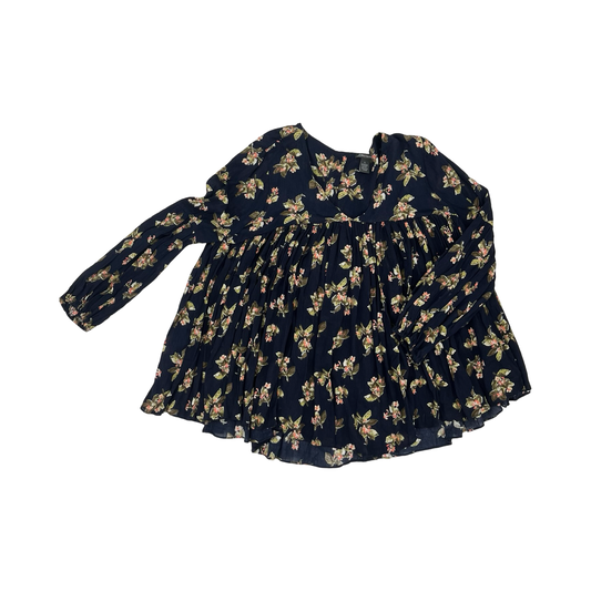 Blouse Ls By Chelsea And Theodore In Navy, Size:L