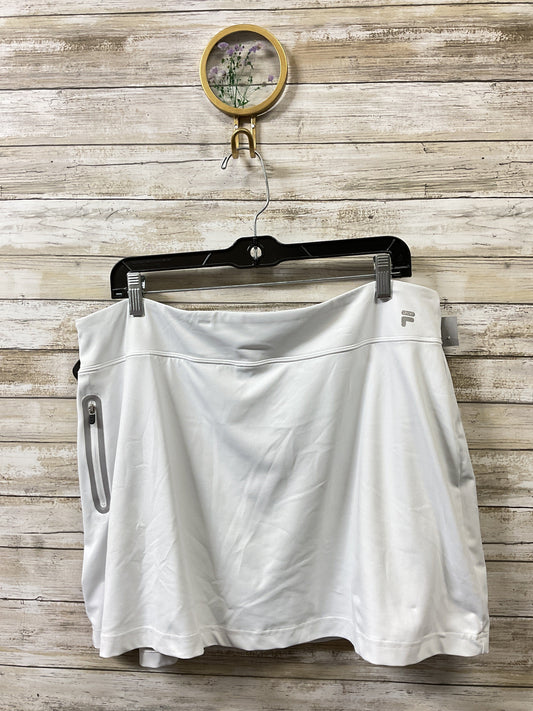 Athletic Skort By Fila In White, Size:Xxxl