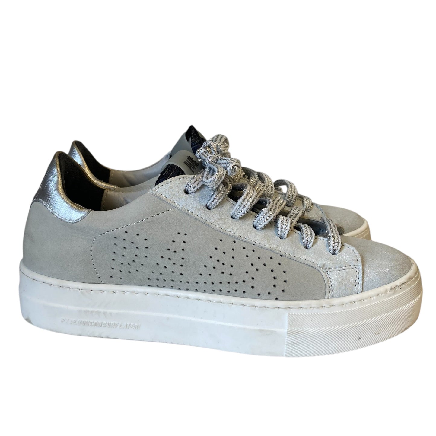 Shoes Sneakers By P448 In Grey & White, Size:5.5