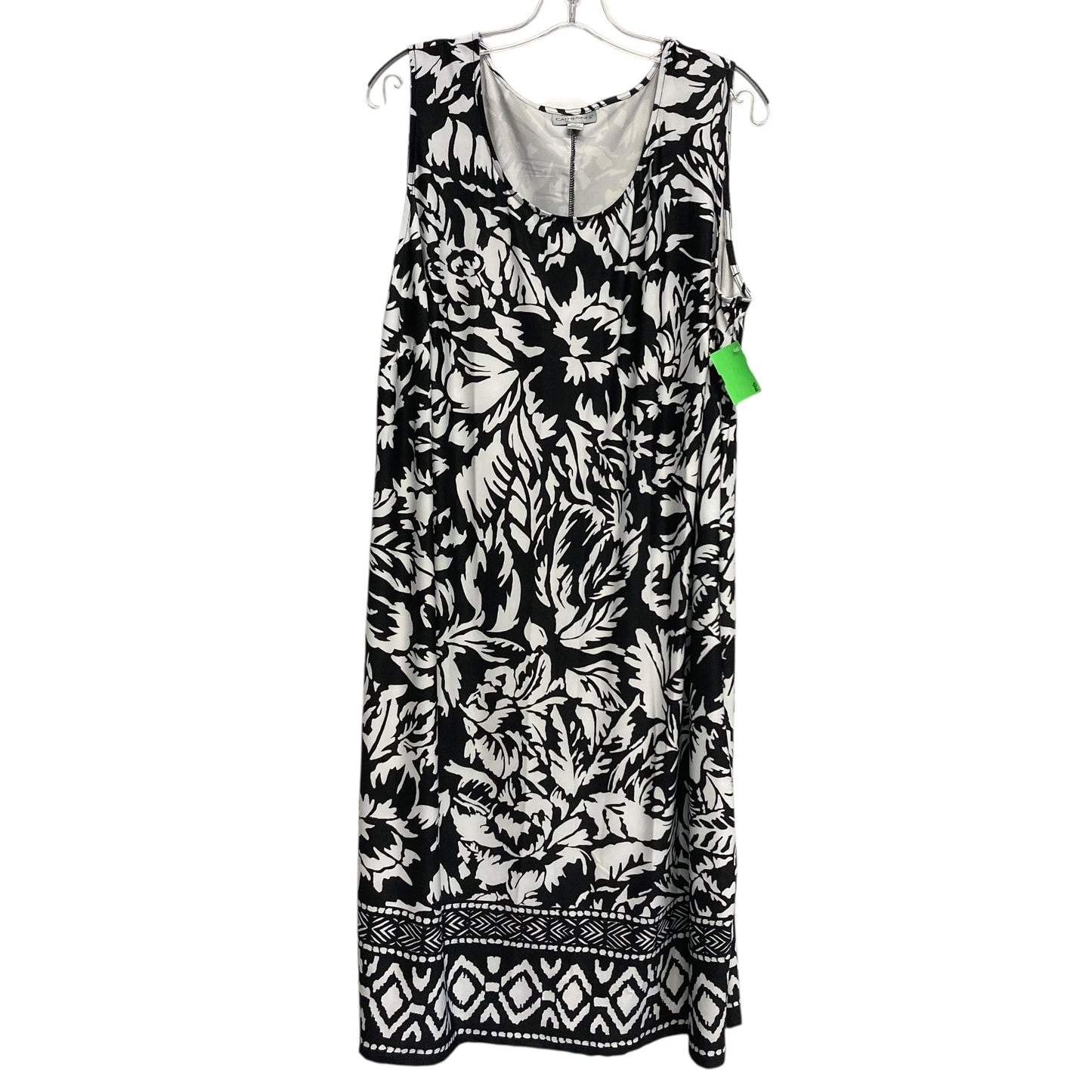 Dress Casual Midi By Catherines In Black & White, Size:1X