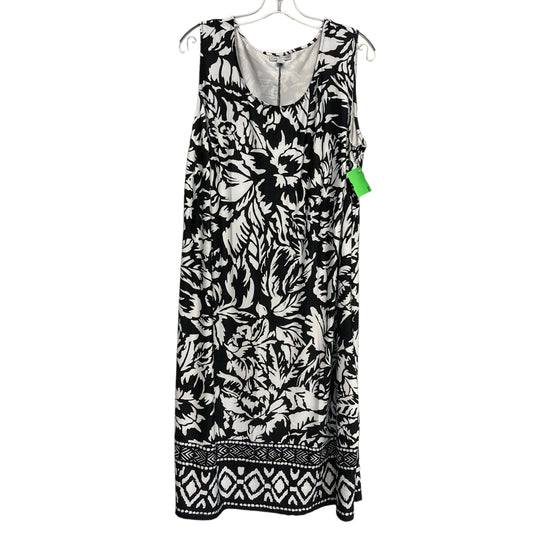 Dress Casual Midi By Catherines In Black & White, Size:1X