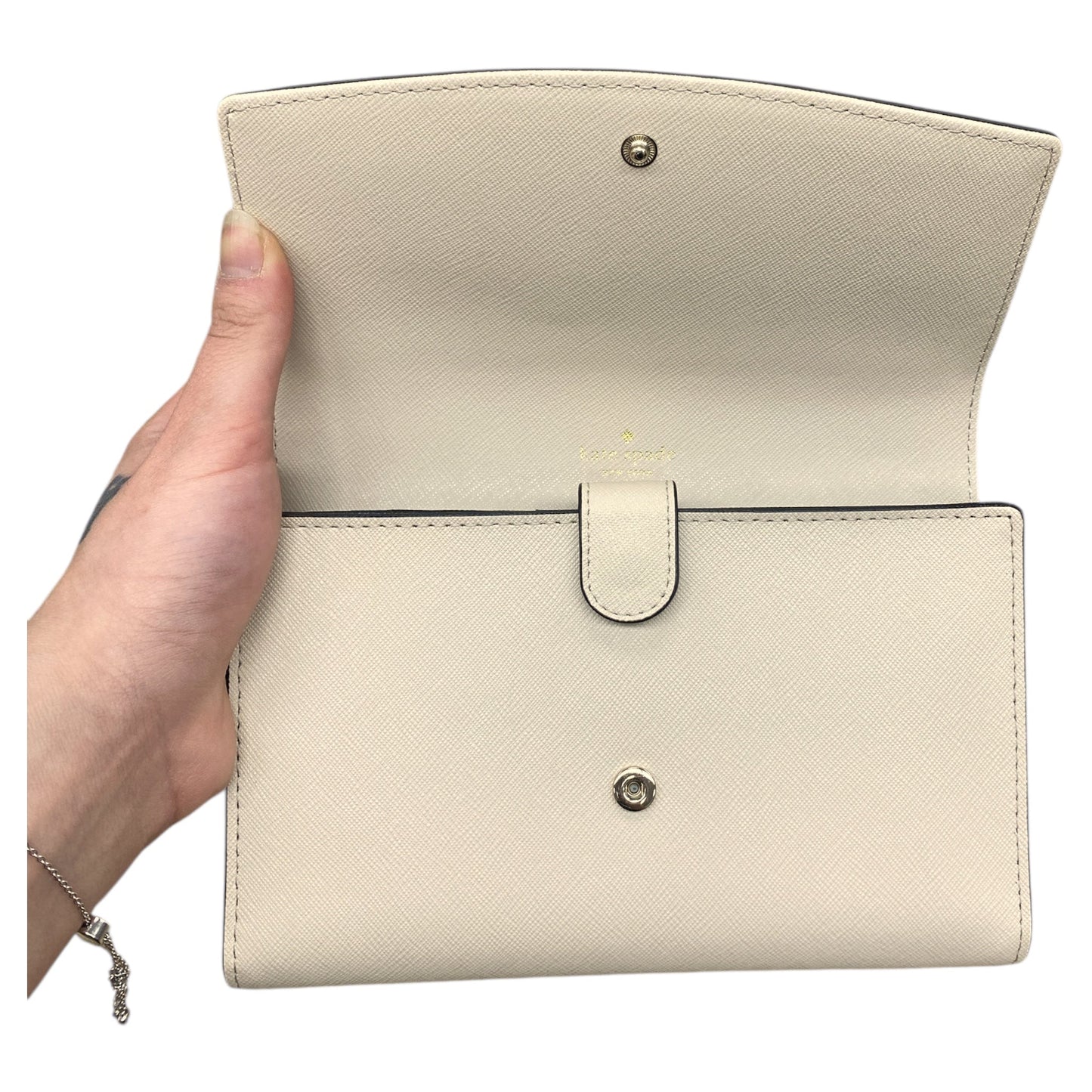 Handbag Designer By Kate Spade In Black & Cream, Size:Small