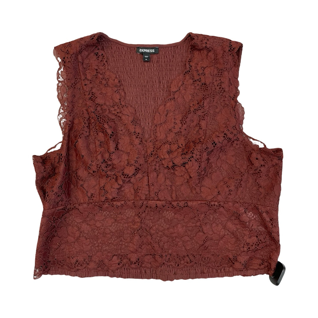 Top Sleeveless By Express In Brown, Size:Xl