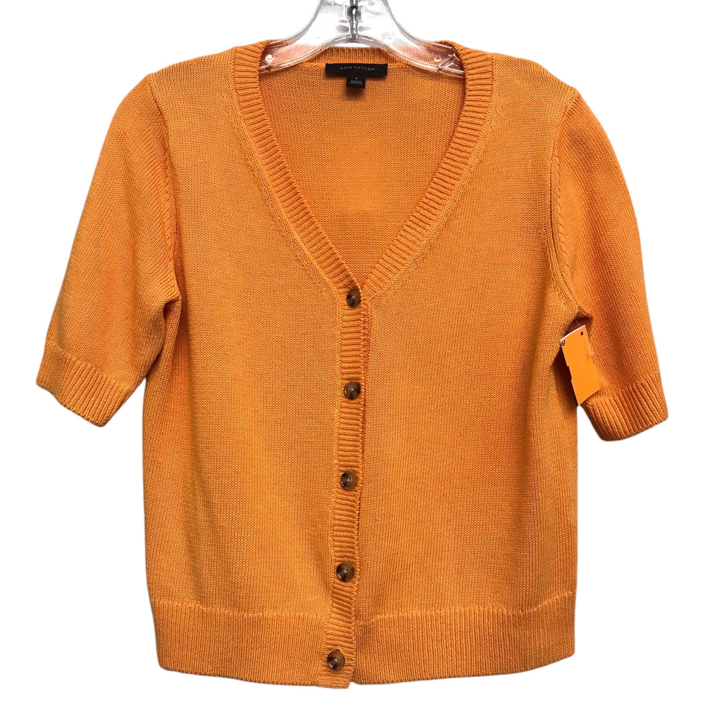 Cardigan By Ann Taylor In Orange, Size:M