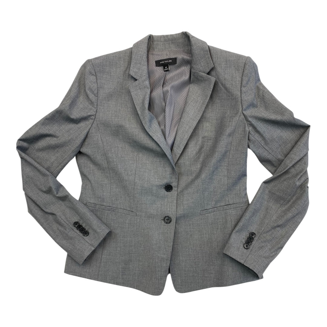 Blazer By Ann Taylor In Grey, Size:10