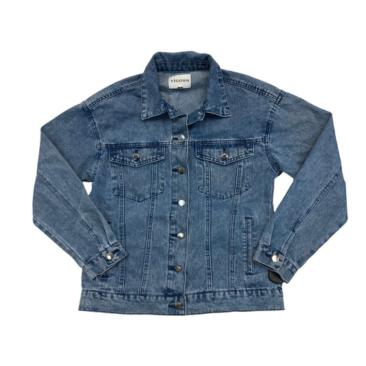 Jacket Denim By Vigoss In Blue Denim, Size:S