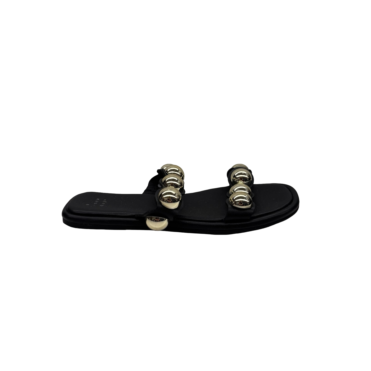 Sandals Flats By A New Day In Black & Gold, Size:7.5