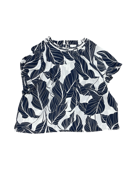 Top Ss By Liz Claiborne In Blue & White, Size:1X