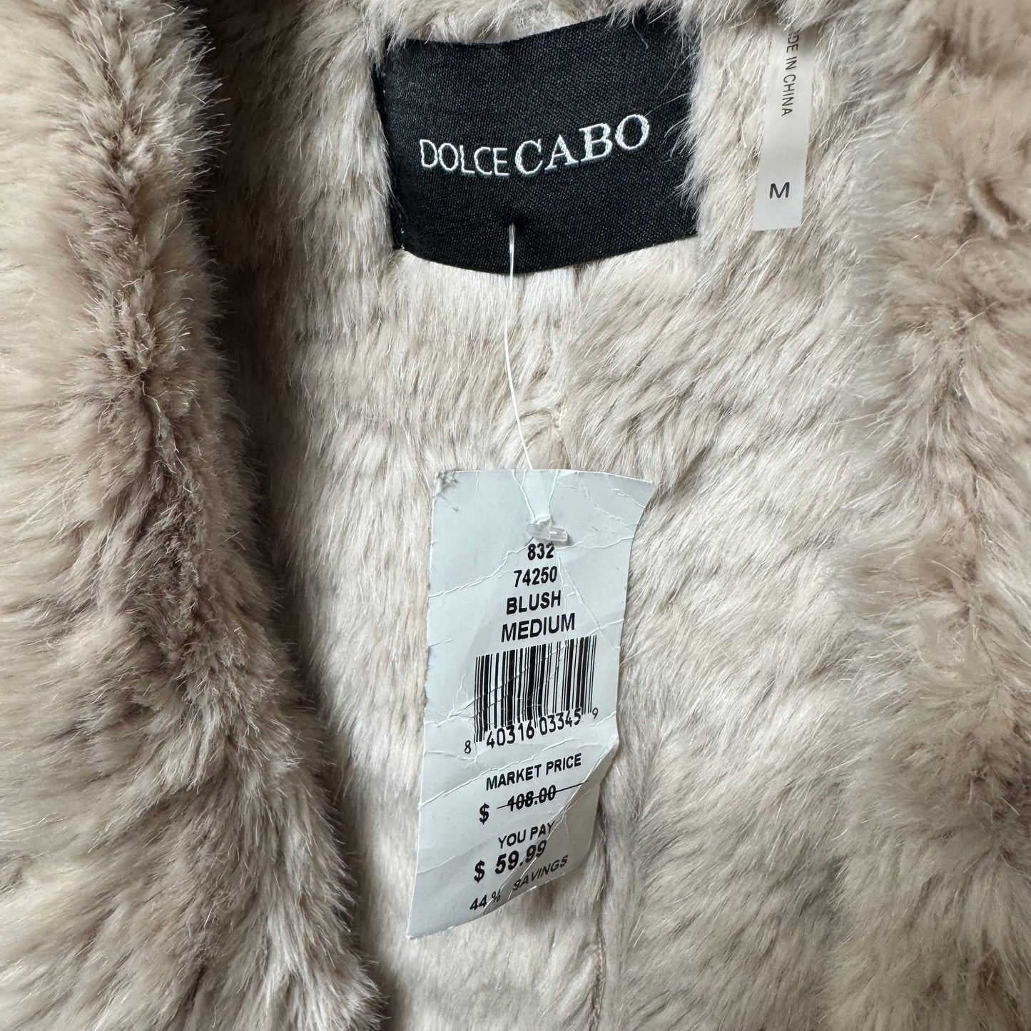 Vest Faux Fur & Sherpa By Dolce Cabo In Blush, Size: M