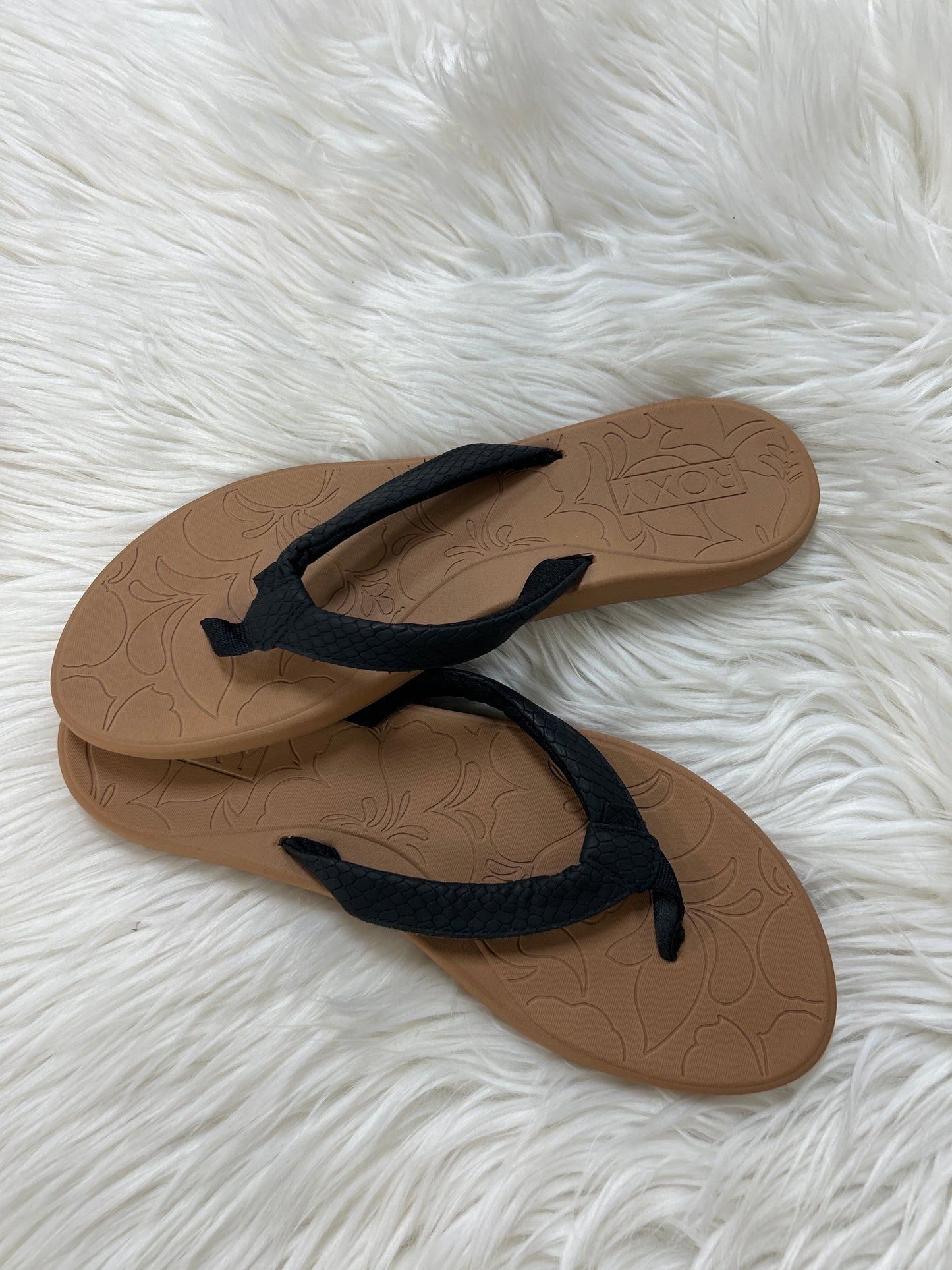 Sandals Flip Flops By Roxy In Black, Size:10