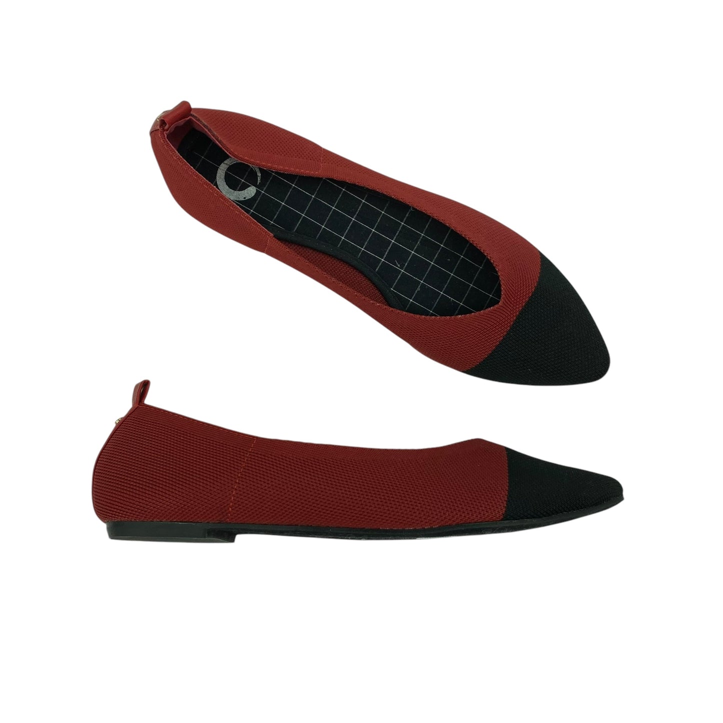 Shoes Flats By Journee In Black & Red, Size:9.5