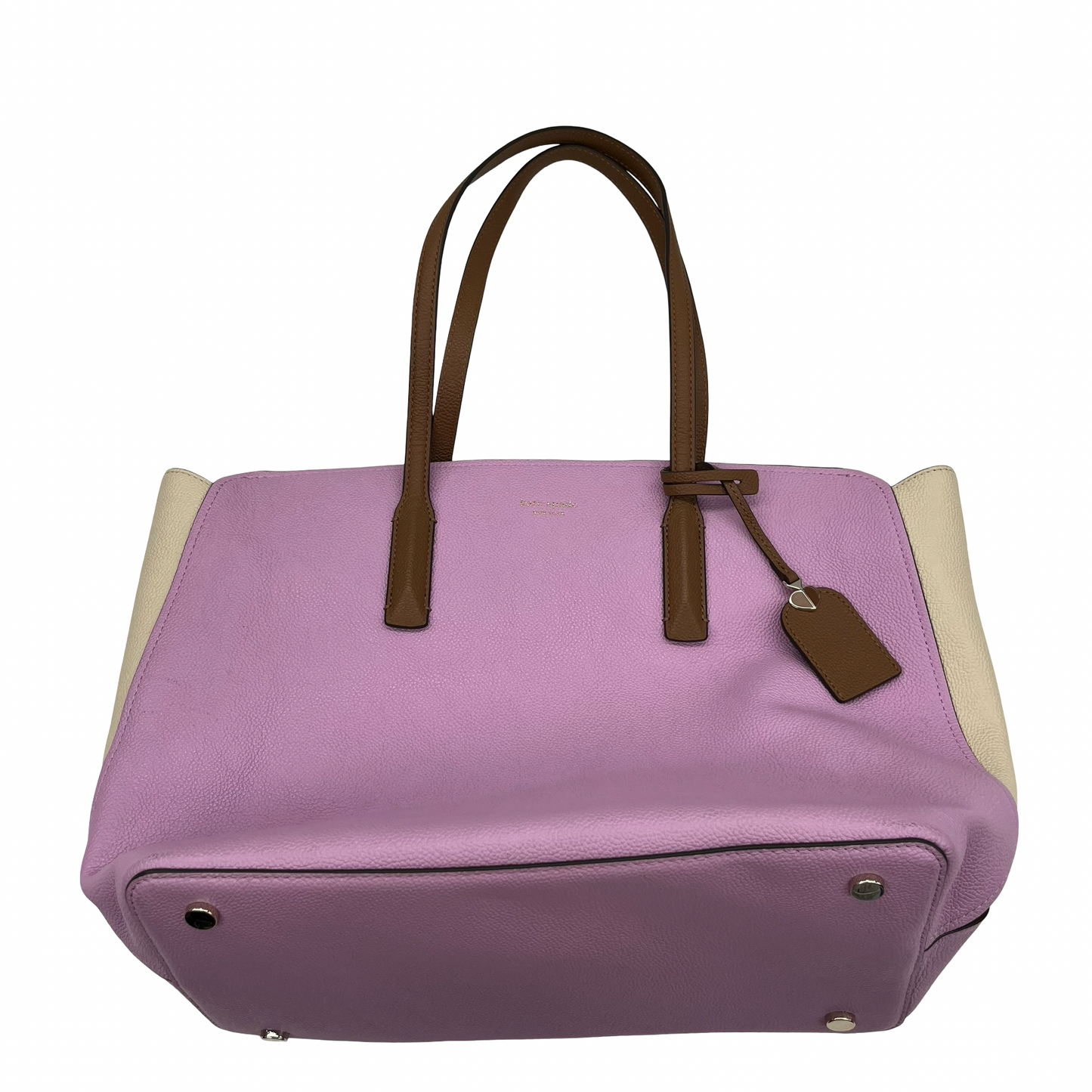 Handbag Designer By Kate Spade In Cream & Purple, Size:Large