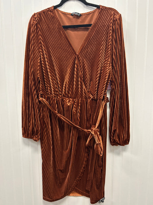 Dress Party Midi By Simple In Bronze, Size:Xl