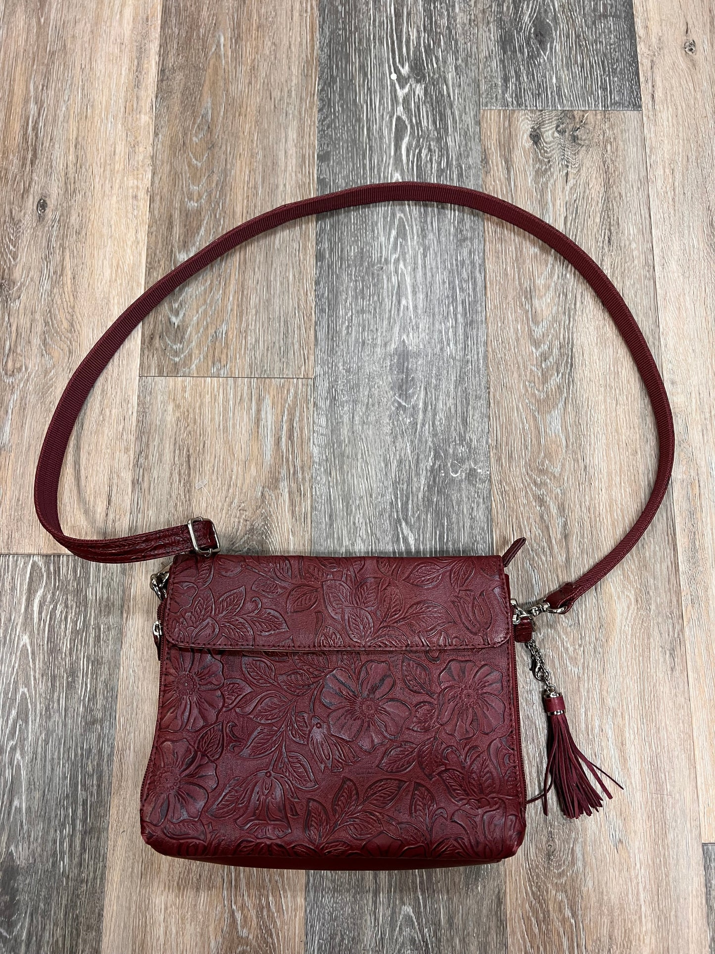 CROSSBODY LEATHER by Gun Tote’n Mamas In RED, Size: MEDIUM