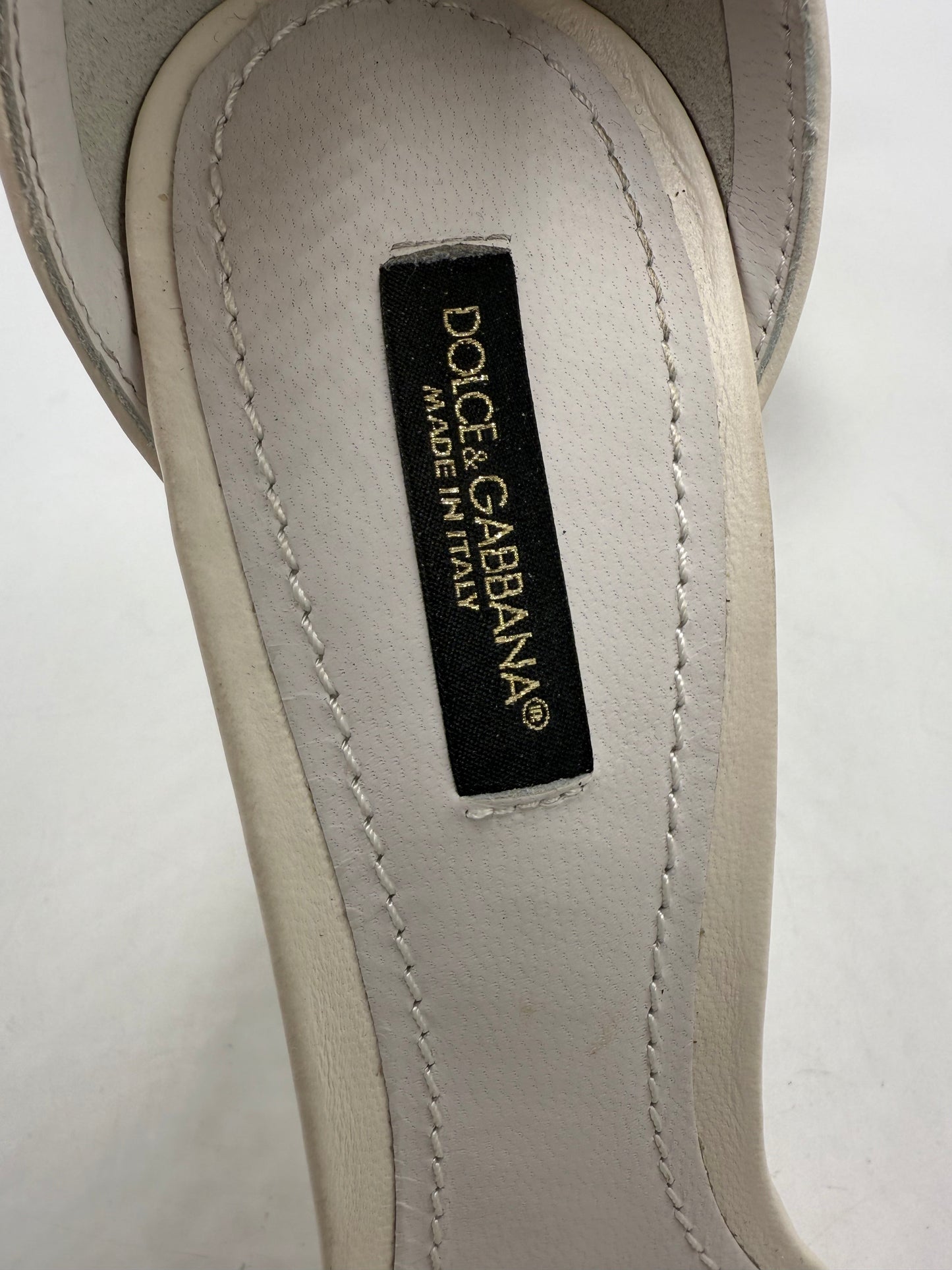 Dolce & Gabbana Barocco Logo Luxury Designer Heels, Size: 8