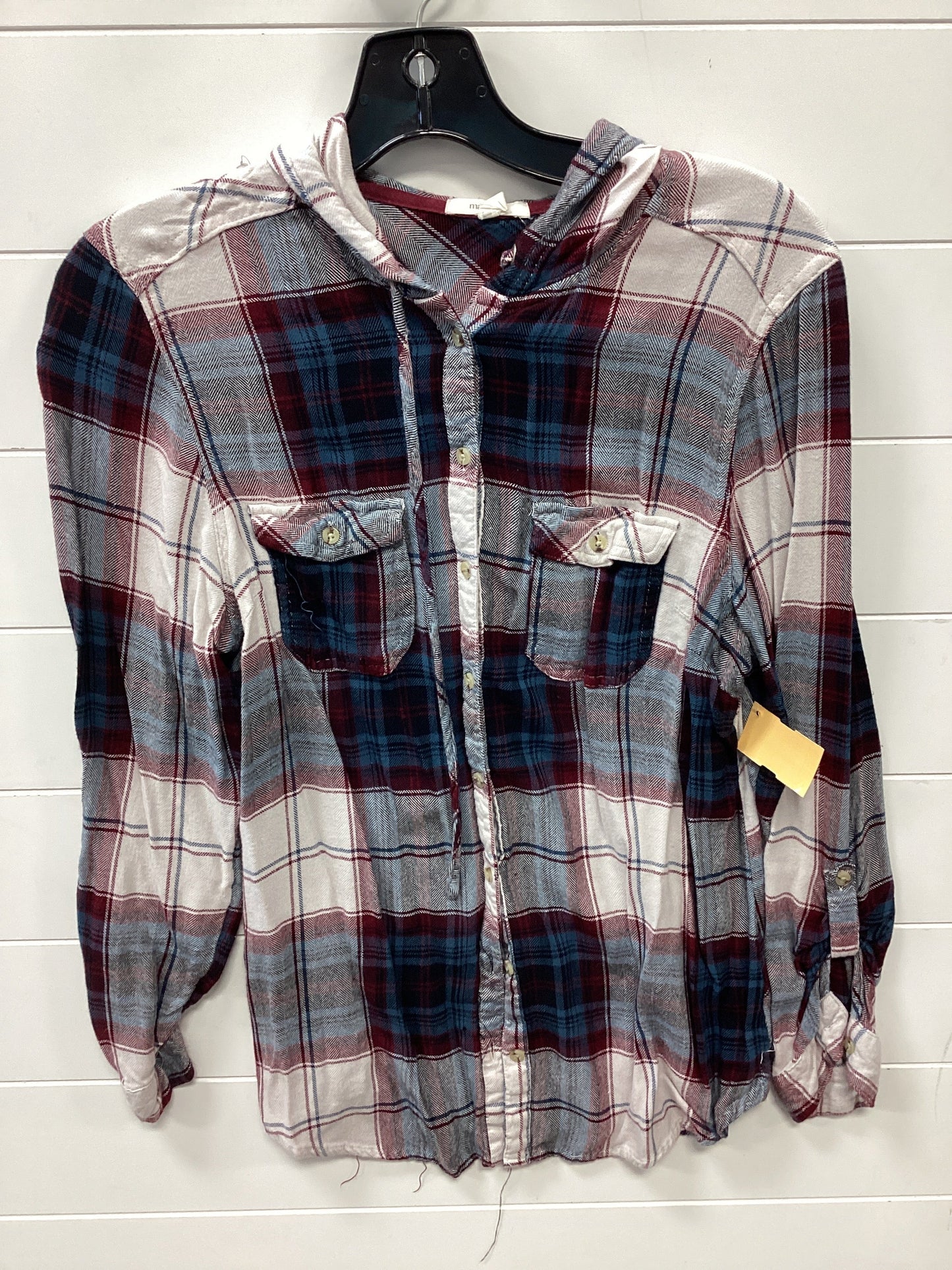 Top Ls By Maurices In Plaid Pattern, Size:L