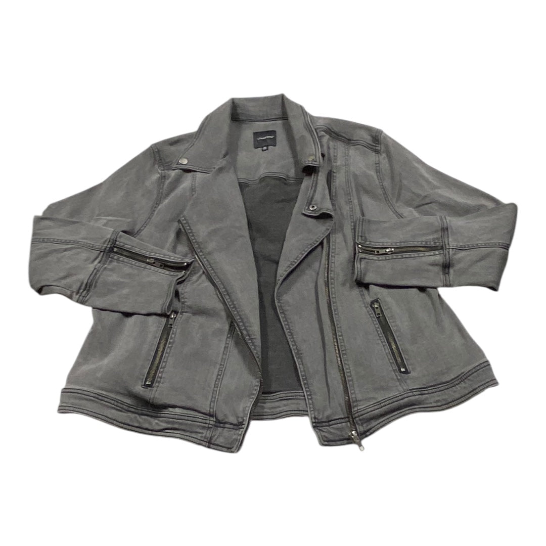 Jacket Denim By Liverpool In Grey Denim, Size:2X