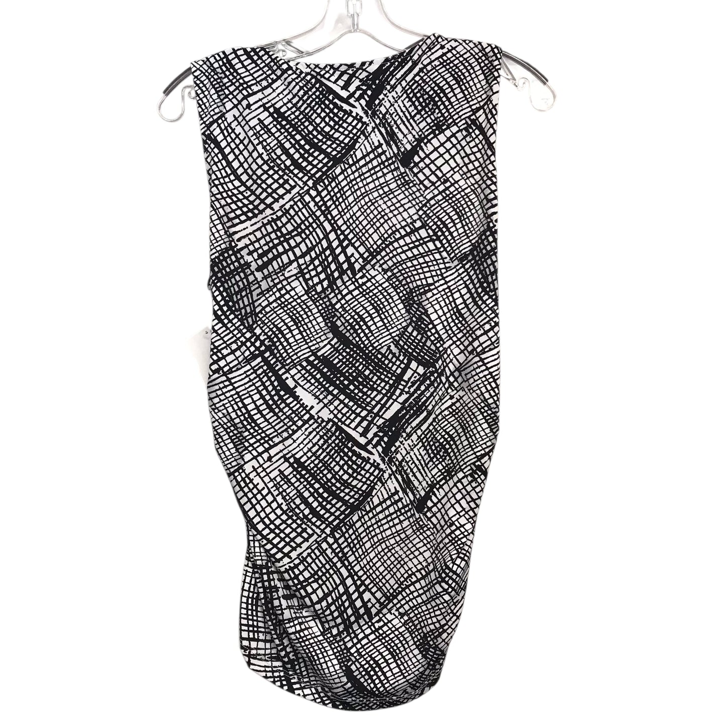 Top Sleeveless By Tahari By Arthur Levine In Black & White, Size:M