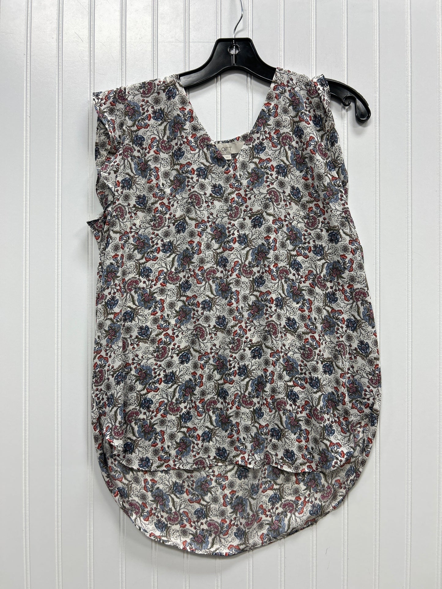 Top Sleeveless By Loft In Floral Print, Size:M