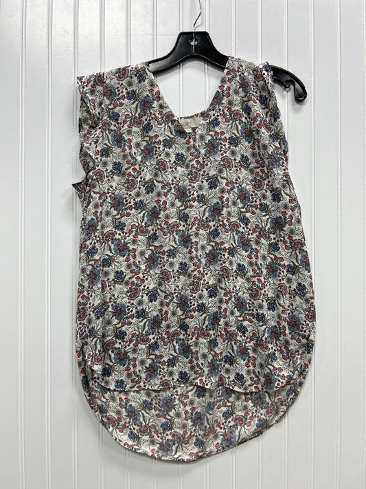 Top Sleeveless By Loft In Floral Print, Size:M