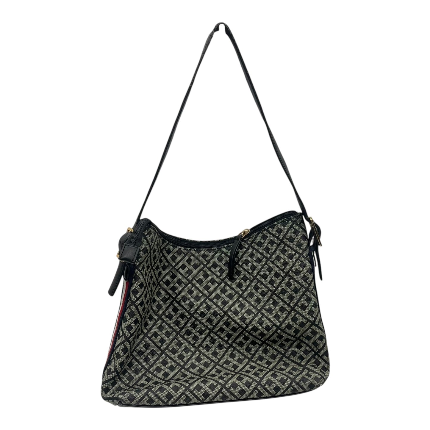 Handbag By Tommy Hilfiger In Black & Brown, Size:Medium