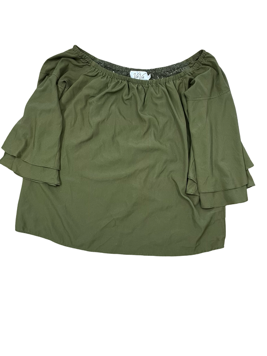 Top 3/4 Sleeve By Clothes Mentor In Green, Size:L