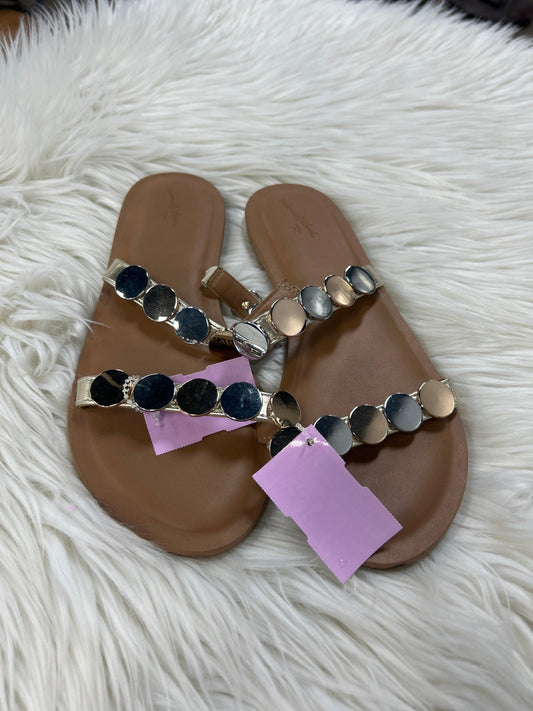 Sandals Flats By Universal Thread In Gold, Size:7.5
