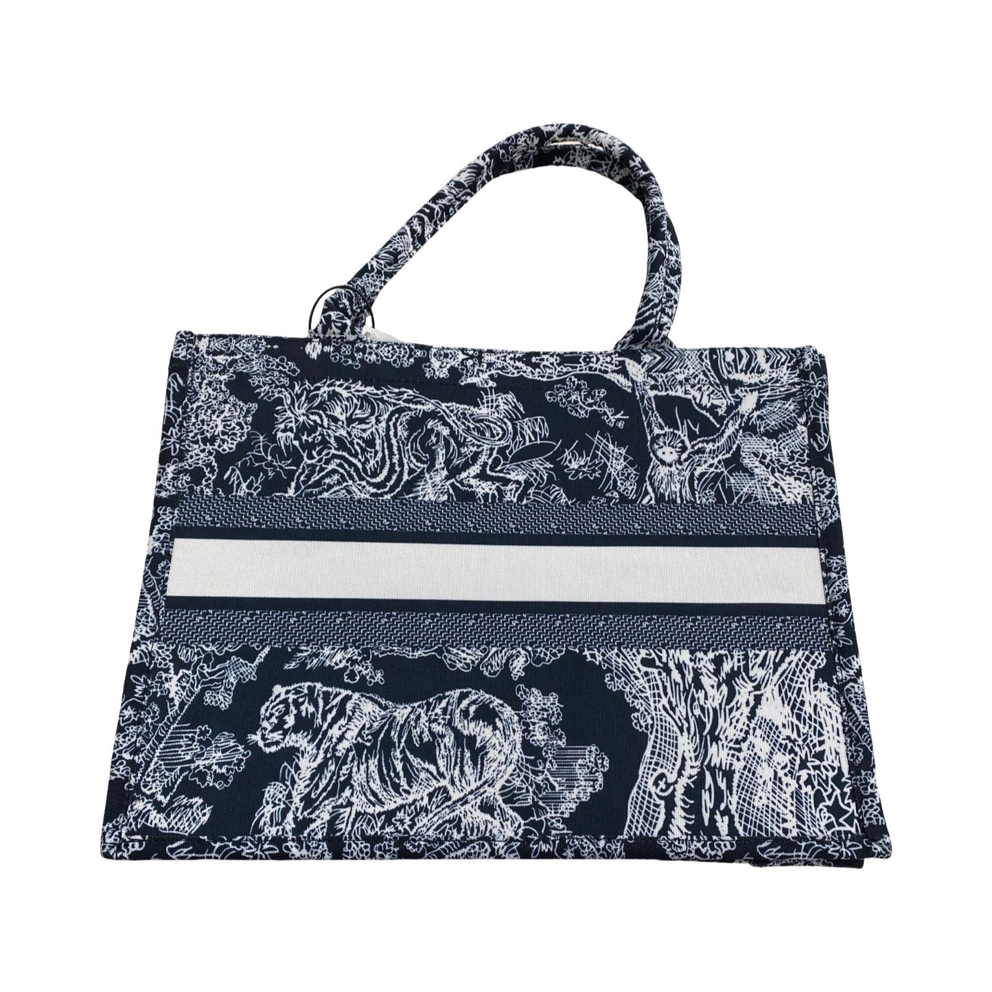 Tote By Clothes Mentor In Blue & White, Size:Large