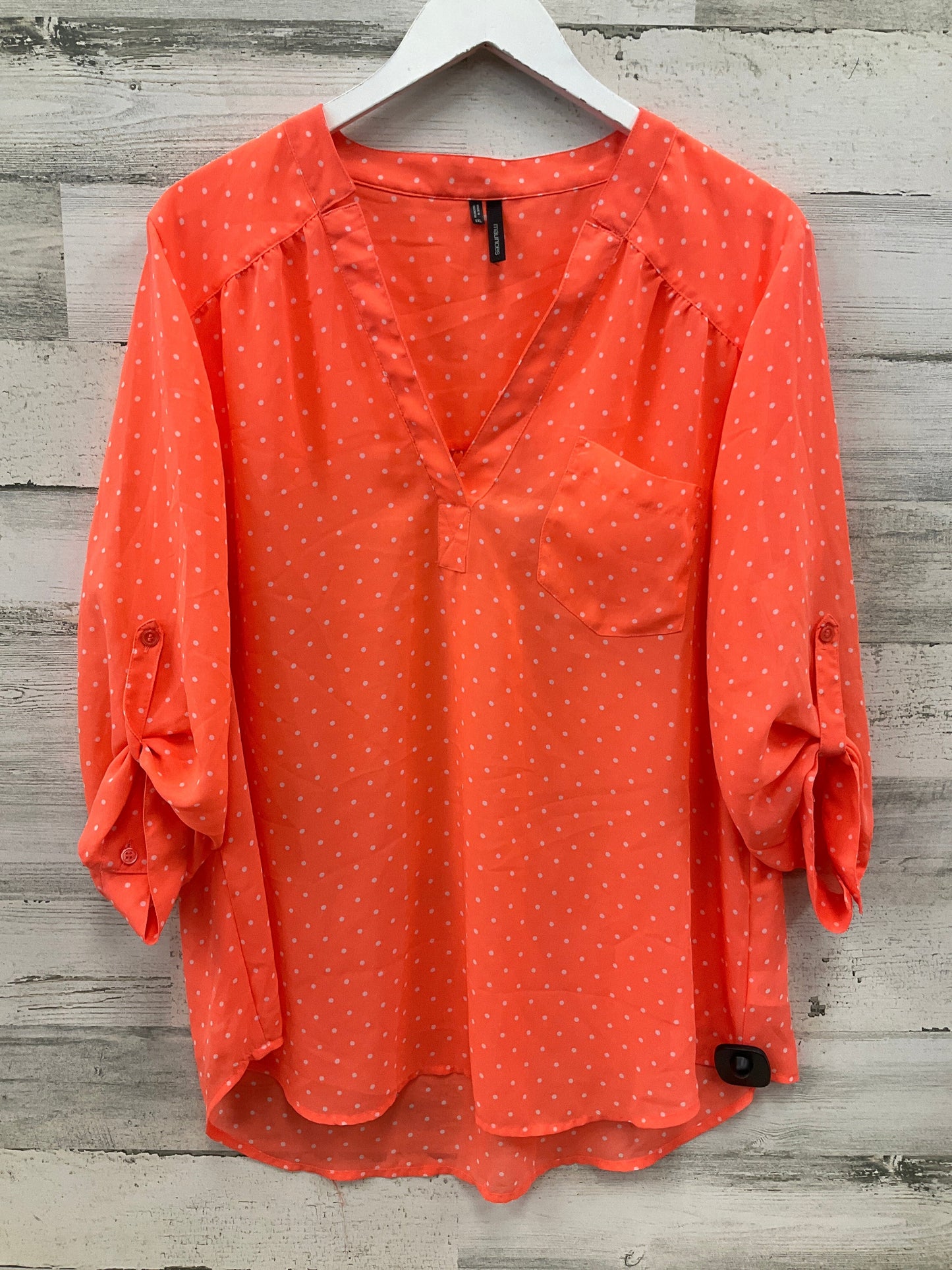 Top 3/4 Sleeve By Maurices In Orange, Size:2X