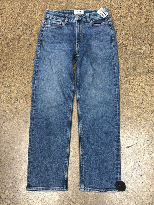 Jeans Straight By Paige In Blue Denim, Size:4