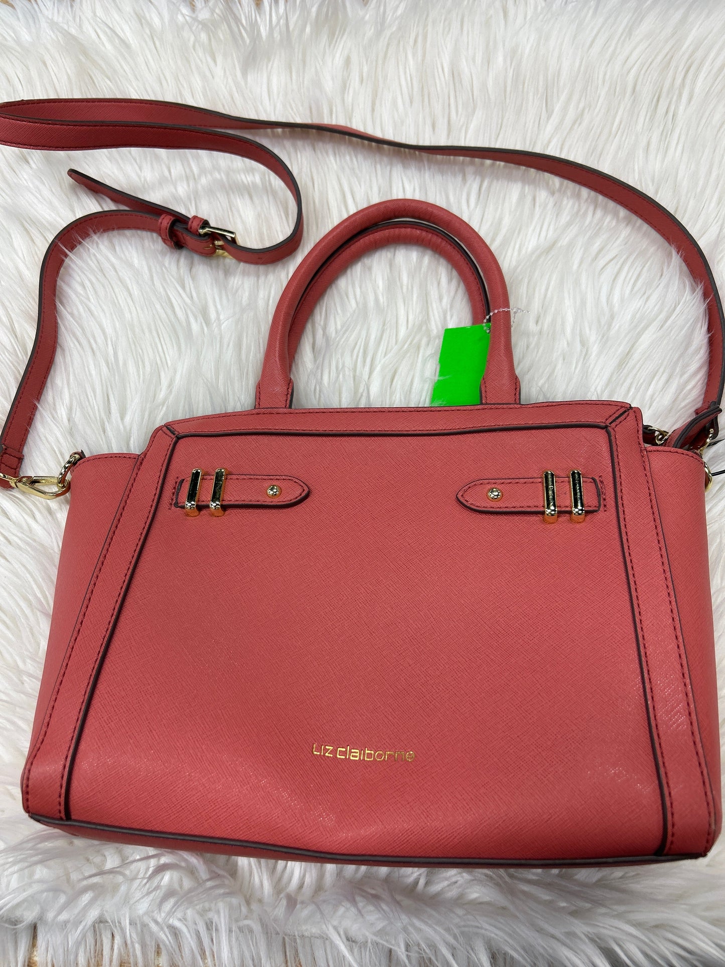 Handbag By Liz Claiborne In Coral, Size:Medium