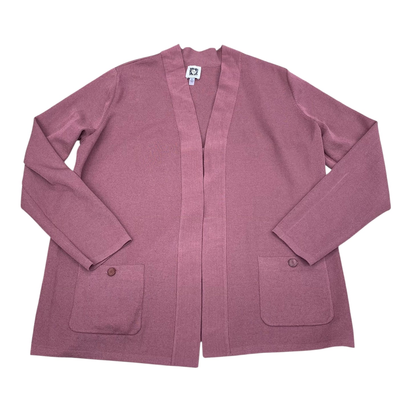 Sweater Cardigan By Anne Klein In Pink, Size:Lp