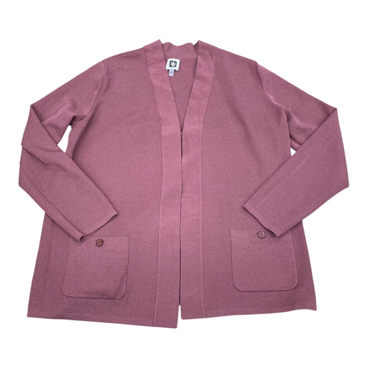 Sweater Cardigan By Anne Klein In Pink, Size:Lp
