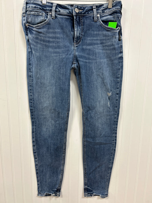 Jeans Skinny By Silver In Blue Denim, Size:12