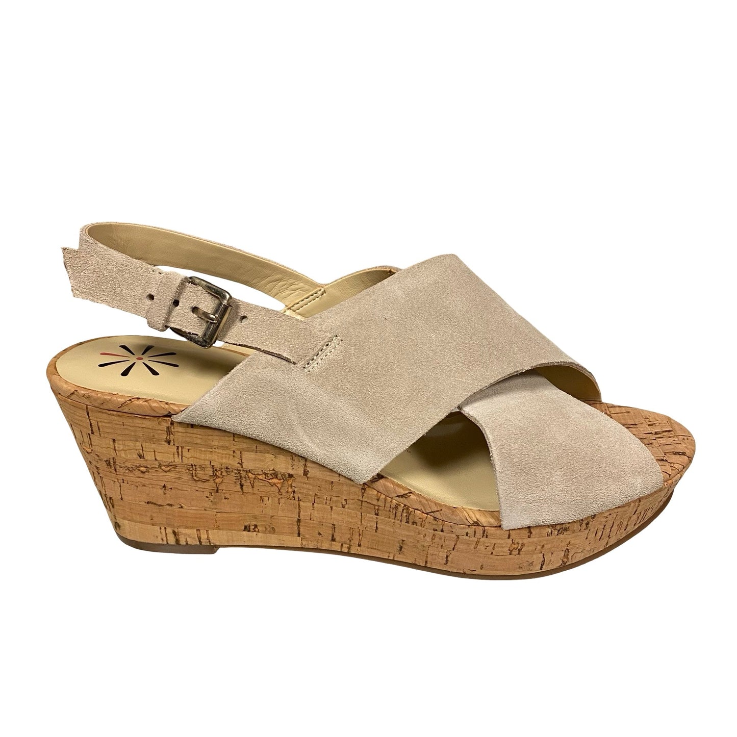 Sandals Heels Platform By Isaac Mizrahi Live Qvc In Cream, Size:8.5