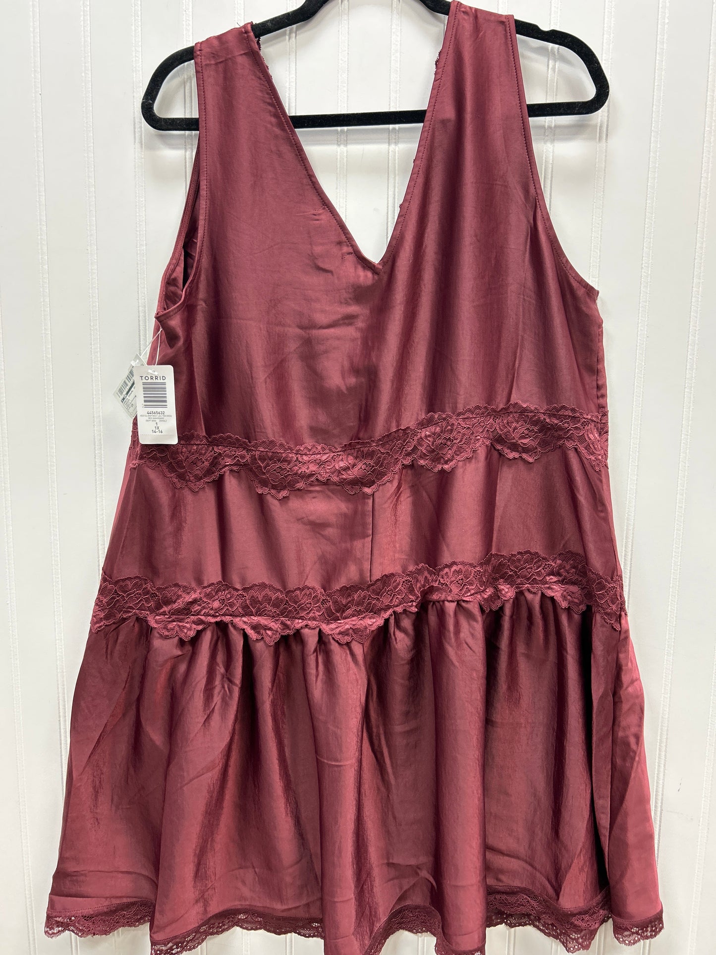 Dress Casual Short By Cmc In Maroon, Size:1X NWT