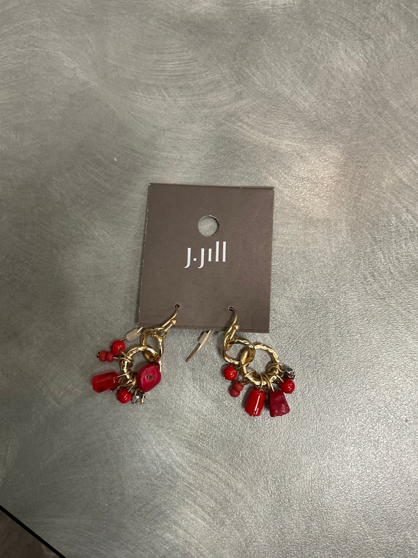 Earrings Dangle/Drop By J. Jill In Gold & Red, Size:02 Piece Set