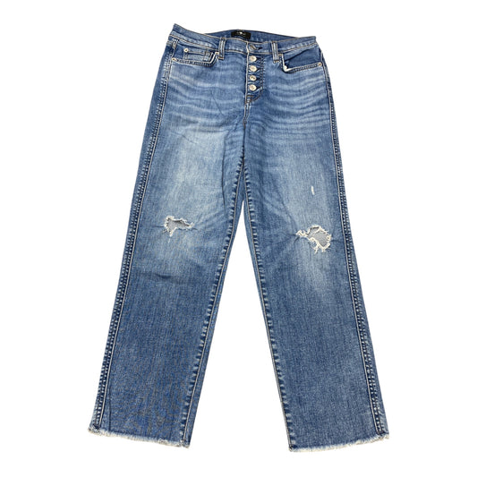 Jeans Boot Cut By 7 For All Mankind In Blue Denim, Size:6