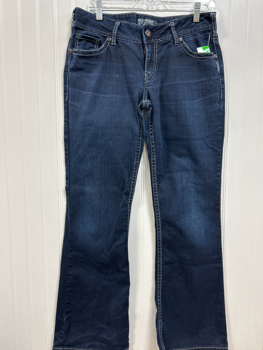 Jeans Boot Cut By Silver In Blue Denim, Size:10